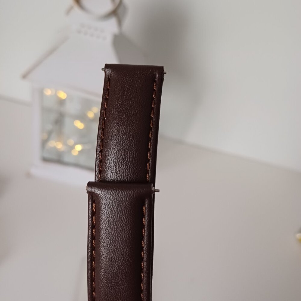 Coffee Brown Watch Band for Smart Watches with Quick Release Button Width 18 mm - Picture 5 of 7